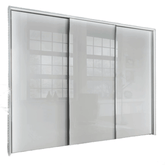 Monaco 3000 Sliding 3 Door White Glass Wardrobe - Pendle Village Furniture